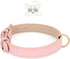 WHIPPY Adjustable Leather Dog Collar, Soft Breathable Padded Puppy Collar for Small Medium Large Dogs, Pink, S