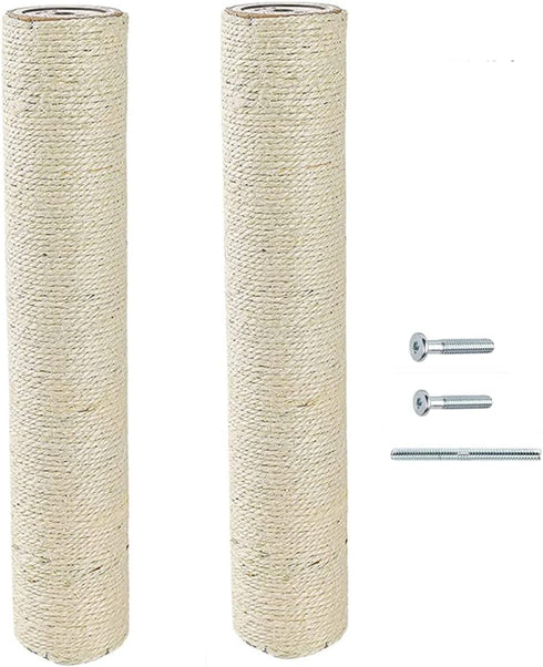 2-Pack 15" L, Ø 2.75" Cat Tree Replacement Post with M8 Bolt, DIY Scratching Post Replacement