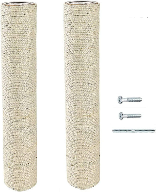 2-Pack 15" L, Ø 2.75" Cat Tree Replacement Post with M8 Bolt, DIY Scratching Post Replacement