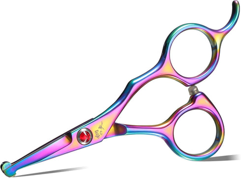 Small Dog Grooming Scissor Rainbow, Straight Pet Scissors with Safe Round Tips for Dogs or Cats