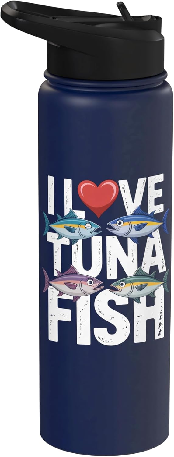 Tuna Enthusiasts Passion Ocean Love I Love Tuna Fish Ocean Enthusiast Design Stainless Steel Insulated Water Bottle