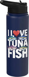 Tuna Enthusiasts Passion Ocean Love I Love Tuna Fish Ocean Enthusiast Design Stainless Steel Insulated Water Bottle