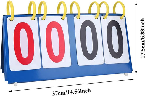 PVC Waterproof Scoreboard, 3-Digit 4-Digit Tabletop Score for Volleyball Basketball Table Tennis