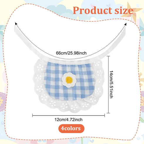 4PCS WEBEEDY Cute Dog Lace Bandana Puppy Cat Flower Scarfs Washable Daily Handkerchief Semicircle Scarf Bibs Saliva