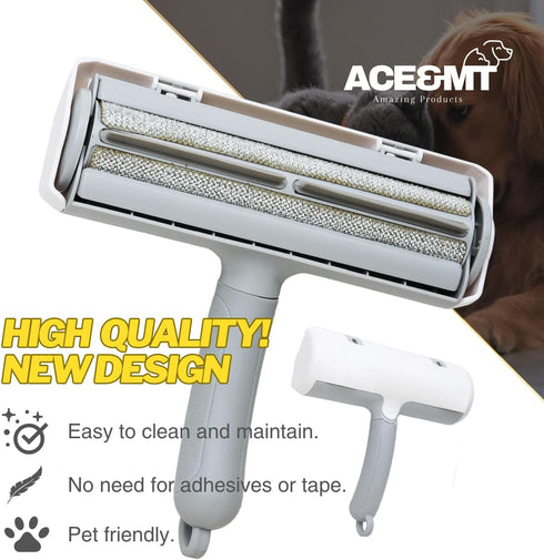 Roller Pet Hair Remover and Reusable Lint Roller, Portable Multi-Surface Tool for Cat and Dog Hair Removal