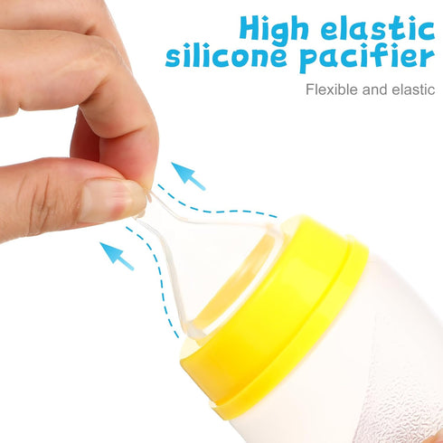 180Ml ULTECHNOVO Puppy Bottle Curved Neck Pet Feeding Bottle with Non-Slip Design Cleaning Brush Replacement