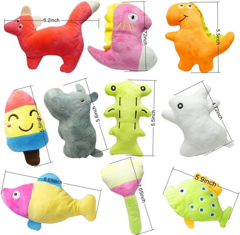 Cute Animal Designs Soft Dog Squeaky Toys (Pack of 20) for Small and Medium Dogs