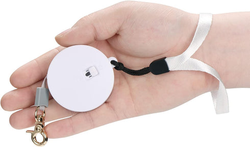 Retractable Dog Leash for Small Dogs Cats up to 11lbs, 6.5ft Anti-Pull Nylon Tape, White Round