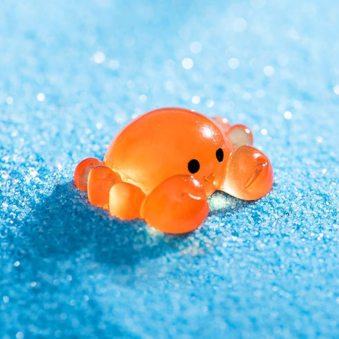 Comidox 24Pcs Cute Mini Resin Crabs Glow in The Dark Crab Figurines Bulk for Crafts Marine Animal Decor for Moss