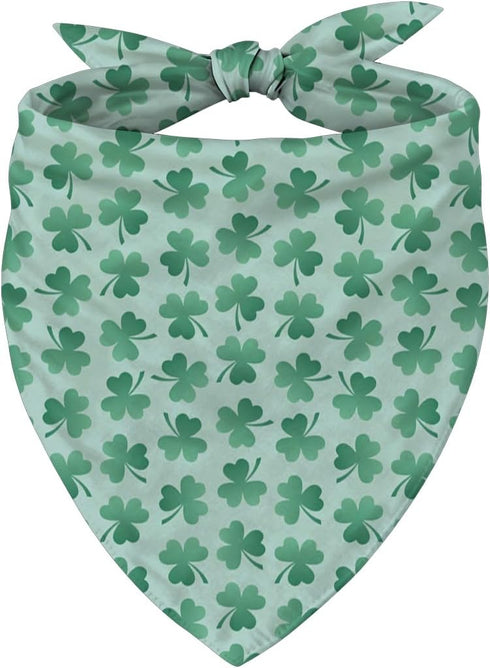 YJIKRTVT St. Patrick's Day Dog Bandana, Shamrock Clover Triangle Bib Scarf for Small