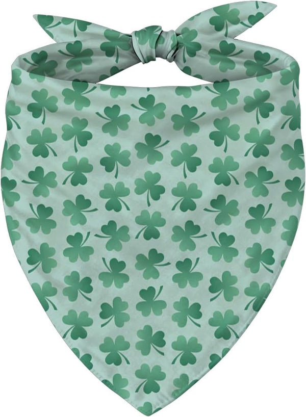 YJIKRTVT St. Patrick's Day Dog Bandana, Shamrock Clover Triangle Bib Scarf for Small
