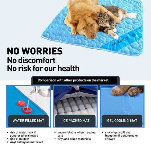 INSPECTOR TAIL Self Cooling & Traveling Mat, Washable Portable Pet Soft Pad for Indoor or Outdoor