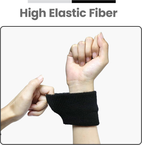 Gabrella 6 Pcs Sweat Bands Wristbands, Sweatbands Sports Absorbent Wristband for Men & Women, Breathable Cotton