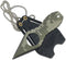 MTech USA Fixed Blade Neck Knife, Green Camo Coated Blade and Handle, Full Tang, Nylon Fiber Sheath with Pocket Clip