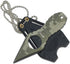 MTech USA Fixed Blade Neck Knife, Green Camo Coated Blade and Handle, Full Tang, Nylon Fiber Sheath with Pocket Clip