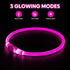 HIGO LED Dog Collar, USB Rechargeable Light Up Dog Necklace, Waterproof Glow in The Dark for Night Walking