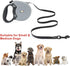 Idepet Heavy Duty Retractable Dog Leash, 16ft, Anti-Chewing Steel Chain, 360 Degree Tangle-Free, Grey, Flat Rope