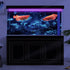 48X20IN Blacklight Cyan Mushroom Aquarium Background, UV Reactive Starry Sky Moonlight Terrarium Background with 10 EVA