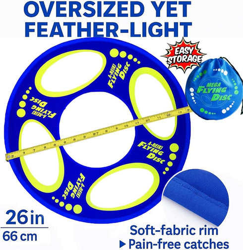 Giant Flying Disc, Soft & Foldable, Floats in Air - Outdoor Play & Family Fun for Kids