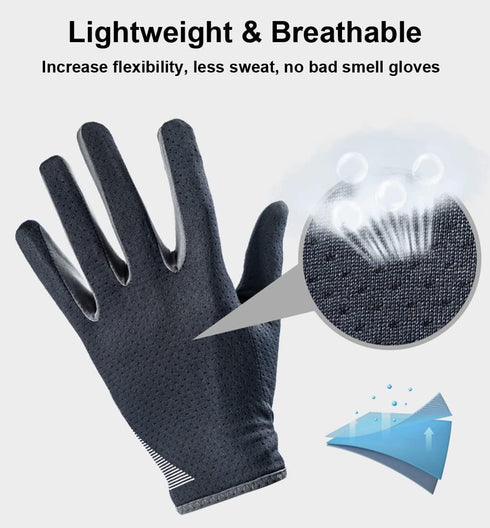 SUJAYU Full Finger Hiking & Cycling Gloves - Thin Gloves for Men & Women - UV Protection, Great for Adult Bikes