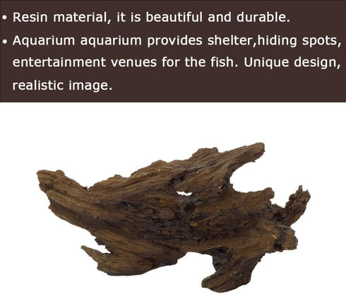 Tfwadmx 4 Pcs Aquarium Resin Driftwood Decoration, Fish Tank Cave Hideout Wood Decor