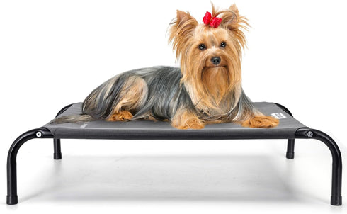 Nobleza Raised Dog Cot Bed for Small Medium Dogs, Outdoor Elevated Pet Bed, Washable Dog Chair, 34.3"X 25.6", Grey, M
