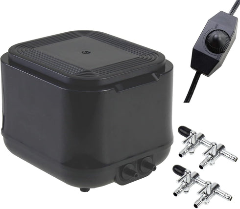 AQUANEAT Powerful Aquarium Air Pump, 250GPH, 10W, Dual Outlets for up to 300 Gallon Fish Tank