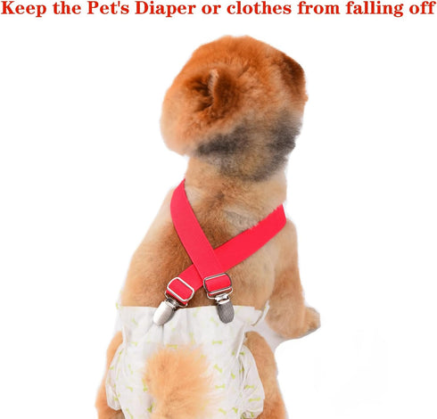 TESSVEYA 4 Pcs Dog Diaper Suspenders | Cat Suspenders | Female Male Dog Skirt Dress & Diaper Keeper | for Small Medium