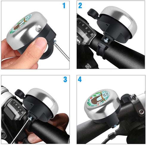 MZELQ Cute Bicycle Bell, Adjustable Size Aluminum Bike Accessories with Clear Sound for Girls, Women, Kids