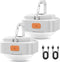 FLY2SKY 2 Pcs White Portable Camping Light, Rechargeable LED Tent Lights, Survival Gear for Hiking, Fishing