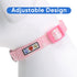 Pawtitas Soft Adjustable Puppy Collar, Personalized Customizable Dog Collar with Embroidered Name, Medium Pink