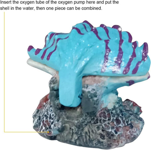 Abnaok Aquarium Shell Decoration - Tropical Clam Live-Action Ornament for Fish Tank Aerating and Oxygenated Decoration