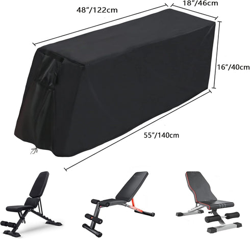 Weight Bench Cover - Waterproof Protective Cover for Exercise Workout Bench, 55x18x16inch