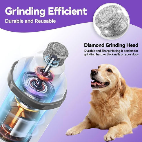 Quiet-2025 Trimmer Dog Nail Grinder Release Ultra-Quiet Dog & Cat Nail Grinder with LED Light & Battery Display