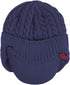 Winter Ear Warmer Billed Visor Beanie with Ear Flaps, Knitted Brimmed Trapper Hat