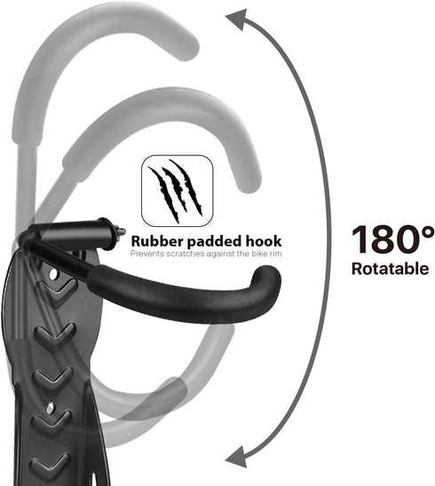 Flexzion Bike Rack Wall Mount 2 Pack - Heavy Duty Bicycle Hanger Storage System for Indoor Use