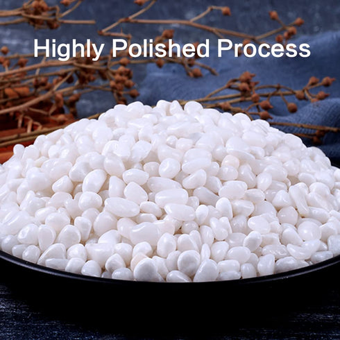 HOT SEAL 1.9 LB White Aquarium Gravel Pebbles - Natural Decorative Substrate for Fish Tanks