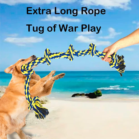 6 Knot 2 Pack 3.6 Feet Giant Large Dog Chew Rope Toy for Aggressive Chewer Tug of War