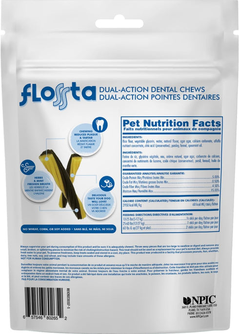 N-Bone FLOSSta Dual Action Dental Chews Mint Flavor, 6.4-oz bag