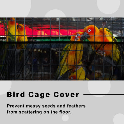 Bird Cage Seed Catcher, Mesh Guard Netting, Bird Cage Seed Guard Skirt for Round Square Cages (Black)