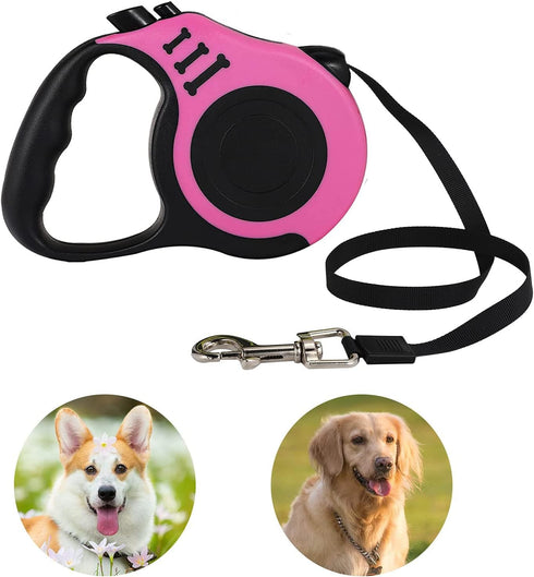 Heavy Duty Retractable Dog Leash, 10FT for Small Dog or Cat up to 26 lbs, 360° Tangle-Free Strong Nylon Tape, Anti-Slip