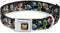 Dog Collar Seatbelt Buckle with Toy Story Characters, Denim Rays, 18 to 32 Inches, 1.5 Inch Wide