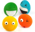CHIWAVA 4 Pack 3.2'' Latex Squeaky Dog Toy - Smiley Face Balls for Small Dogs