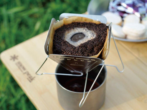 Snow Peak Collapsible Coffee Drip - Stainless Steel Pour-Over Gear for Camping
