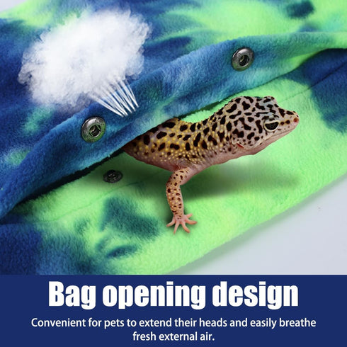 Adjustable Bearded Dragon Sling Carrier, Velvet Lizard Leash Harness for Outdoor Travel