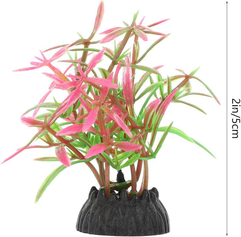 POPETPOP 40 Pcs Mini Plants Artificial Seaweed Aquarium Plants, Small Fake Aquarium Plant Decor for Betta Fish