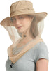 Head Net Hat - Safari Sun Bucket Hat with Netting for Men/Women