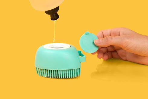 Luxurious Dog Bath Brush Scrubber, Soft Silicone Shampoo Brush Combo for Grooming, Bathing & Massage, Green by Crazy