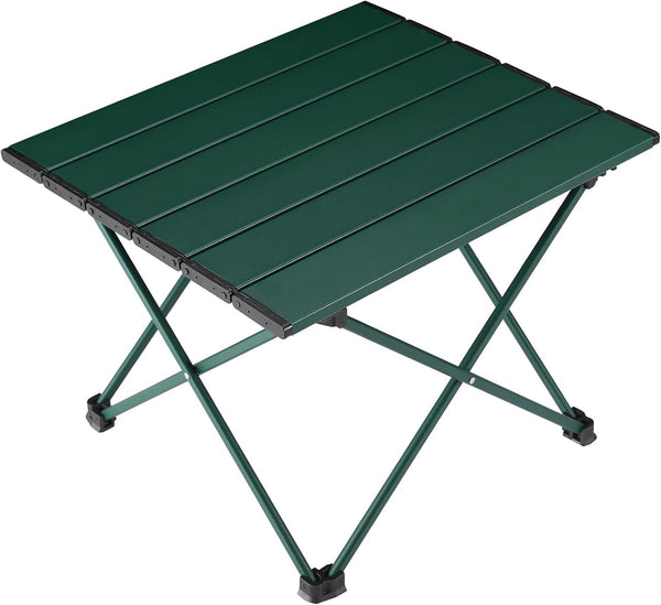 Tesouro Portable Camping Table,Folding Side Table Aluminum Top for Outdoor Cooking, Hiking, Travel,