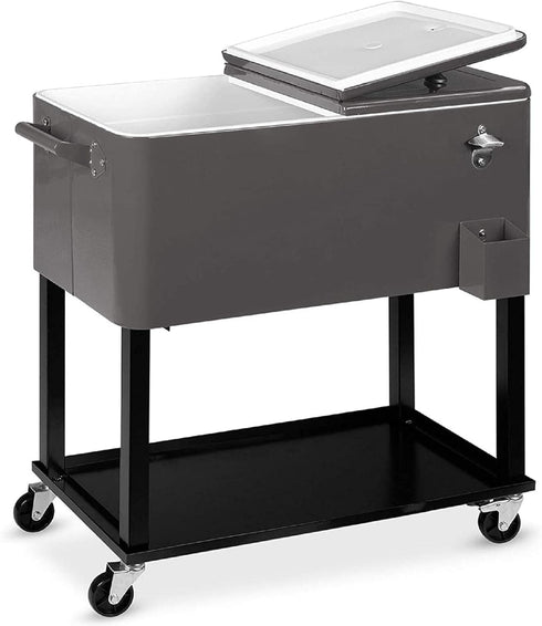 80 AMSAMOTION Cooler Cart Cover Waterproof,Heavy Duty Oxford Fabric Fit for Most Quart Rolling Cooler Cart Cover,Patio